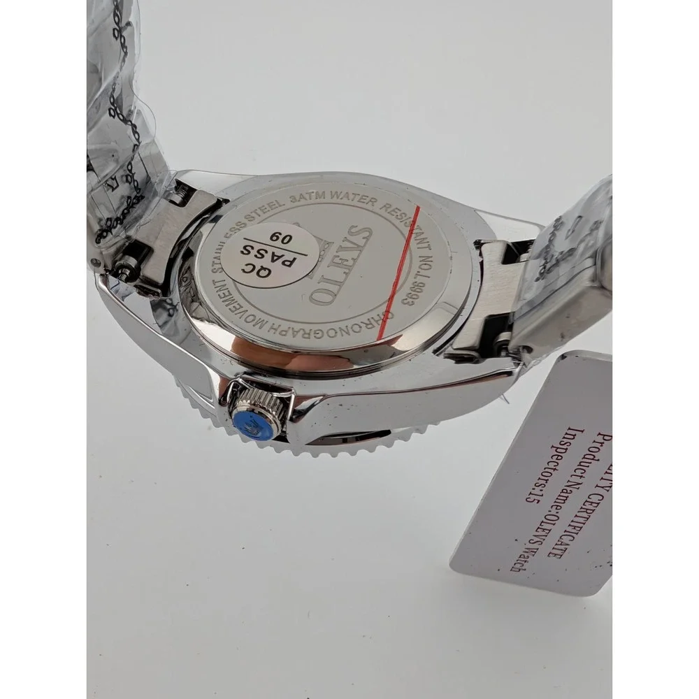 OLEVS Watch Women 34mm Case Crystal Bezel Silver 7.5